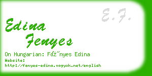 edina fenyes business card